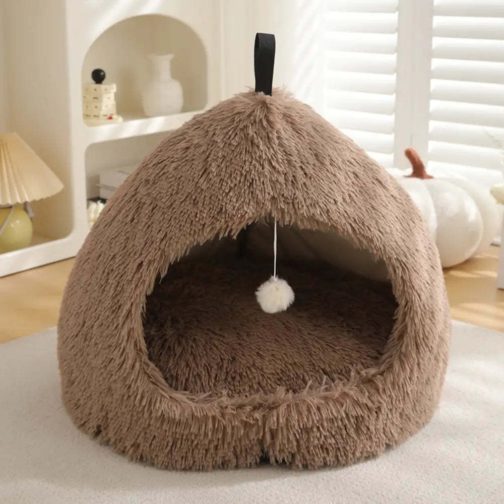 Warm Plush Cosy Hideaway Cat Cave Dog Bed