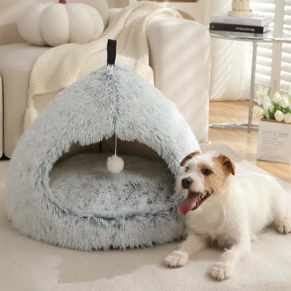 Warm Plush Cosy Hideaway Cat Cave Dog Bed