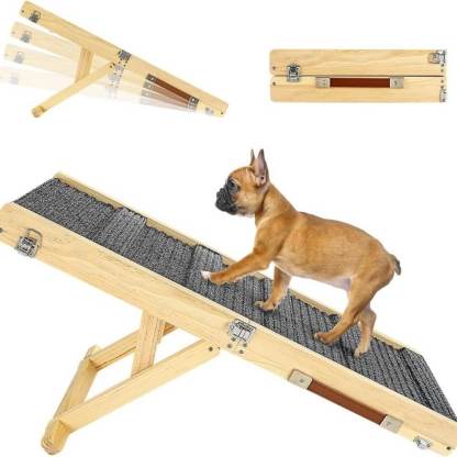 Wooden Dog Ramp 4 Levels Height Adjustable Foldable Dog Steps