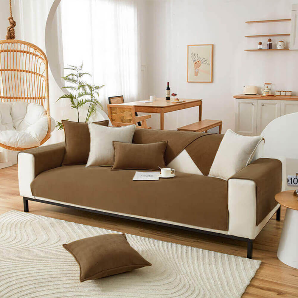 Herringbone Chenille Fabric Waterproof & Antifouling Sofa Cover