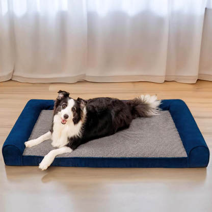 Faux Fleece & Suede Full Support Orthopaedic Dog Bed