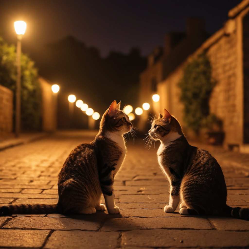 cats seeing in the night