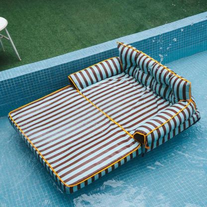 Trendy Striped Water-repellent Foldable Dog Sofa Bed - Sunny Siesta