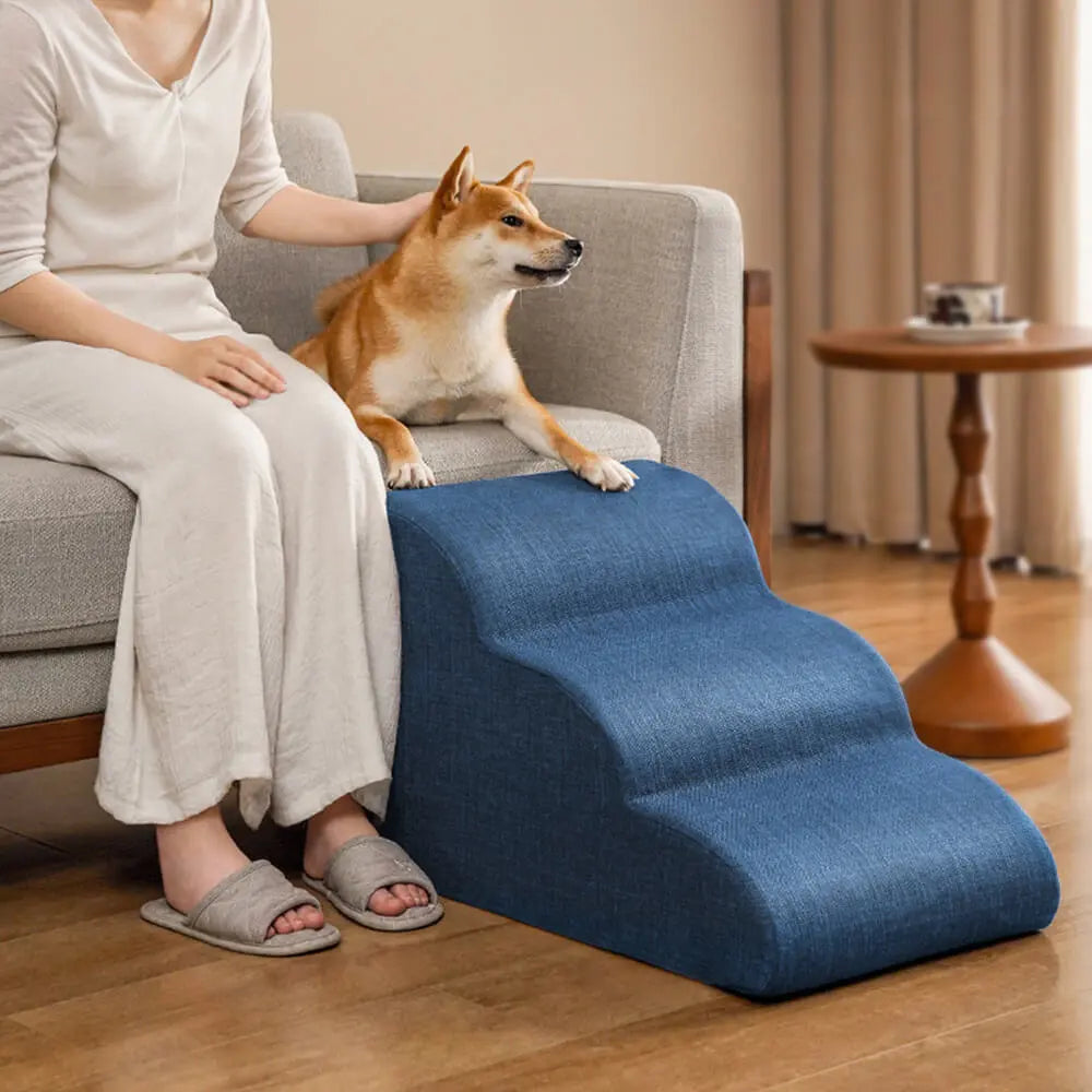 Faux Linen Anti-Scratch Joint Protection Dog Steps