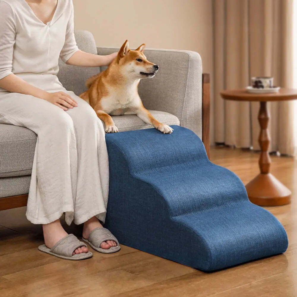 Faux Linen Anti-Scratch Joint Protection Dog Steps