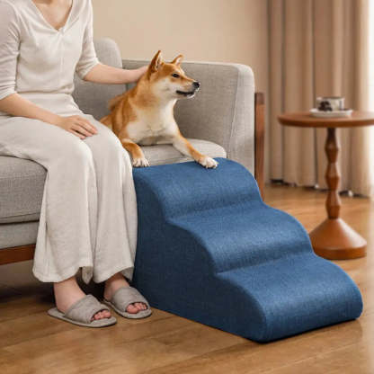Faux Linen Anti-Scratch Joint Protection Dog Steps
