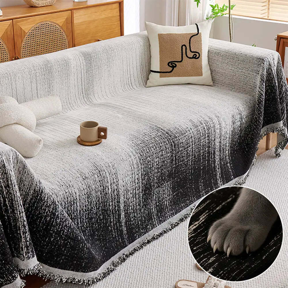 Modern Gradient Chenille Scratch-Resistant Throw Sofa Cover