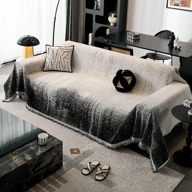 Modern Gradient Chenille Scratch-Resistant Throw Sofa Cover