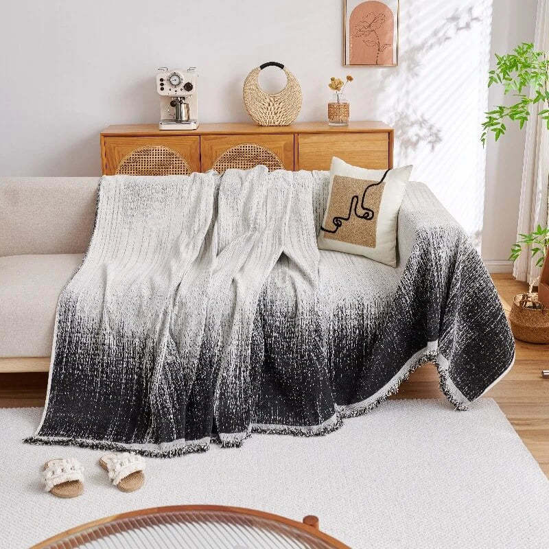 Modern Gradient Chenille Scratch-Resistant Throw Sofa Cover