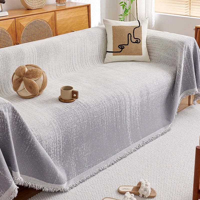 Modern Gradient Chenille Scratch-Resistant Throw Sofa Cover