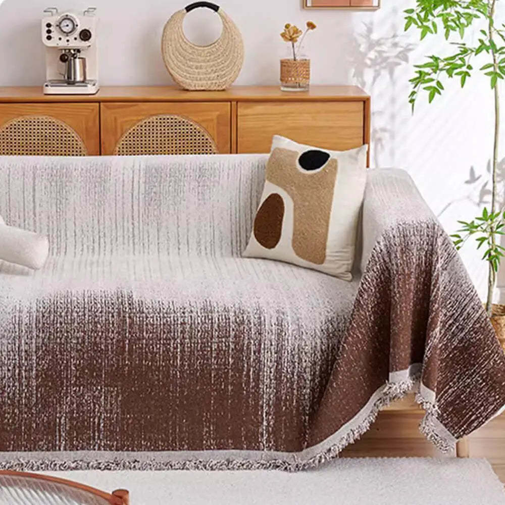 Modern Gradient Chenille Scratch-Resistant Throw Sofa Cover
