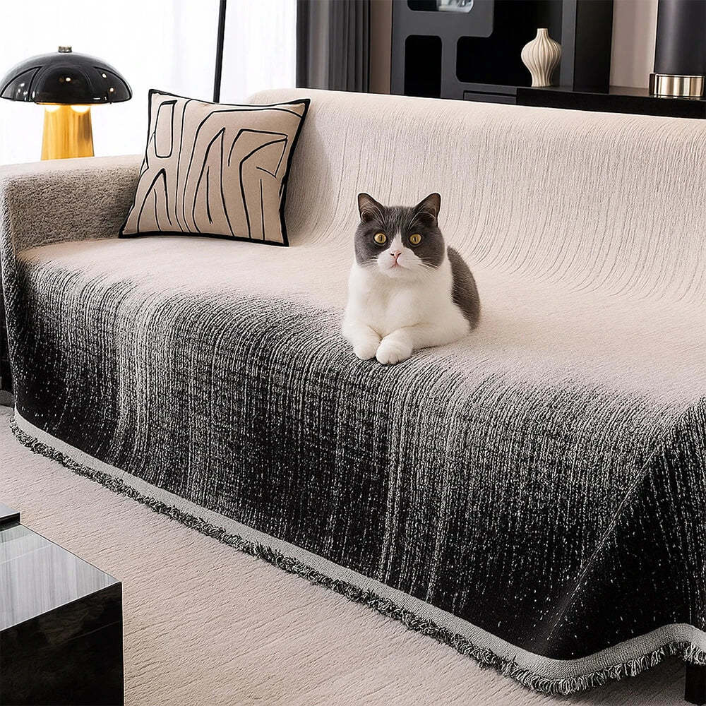 Modern Gradient Chenille Scratch-Resistant Throw Sofa Cover