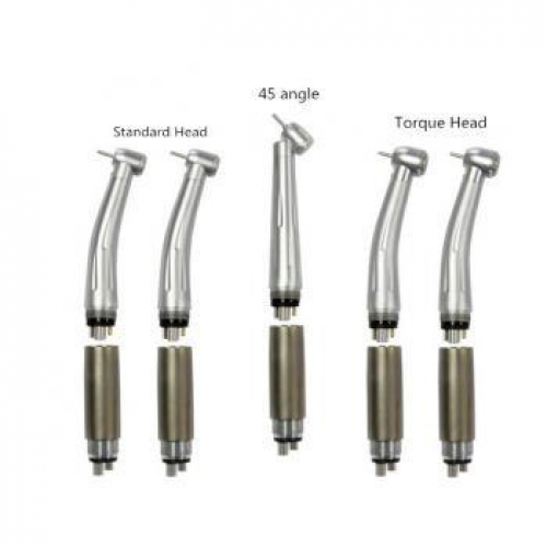 5PCS All-Functional Dental Handpiece High Speed Push Button Turbine with LED Light Handpiece Air Turbine Instruments Kit 4 Holes