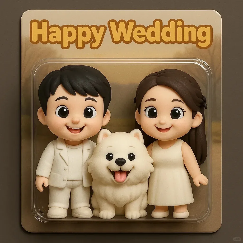 Custom 3D Effect Action Figure Pack Packaging Toy Box Style Art Gift Personalized Acrylic Fridge Magnets Couple's Gifts Wedding Gifts - soufeelus