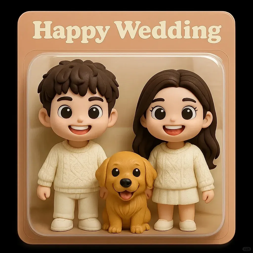 Custom 3D Effect Action Figure Pack Packaging Toy Box Style Art Gift Personalized Acrylic Fridge Magnets Couple's Gifts Wedding Gifts - soufeelus