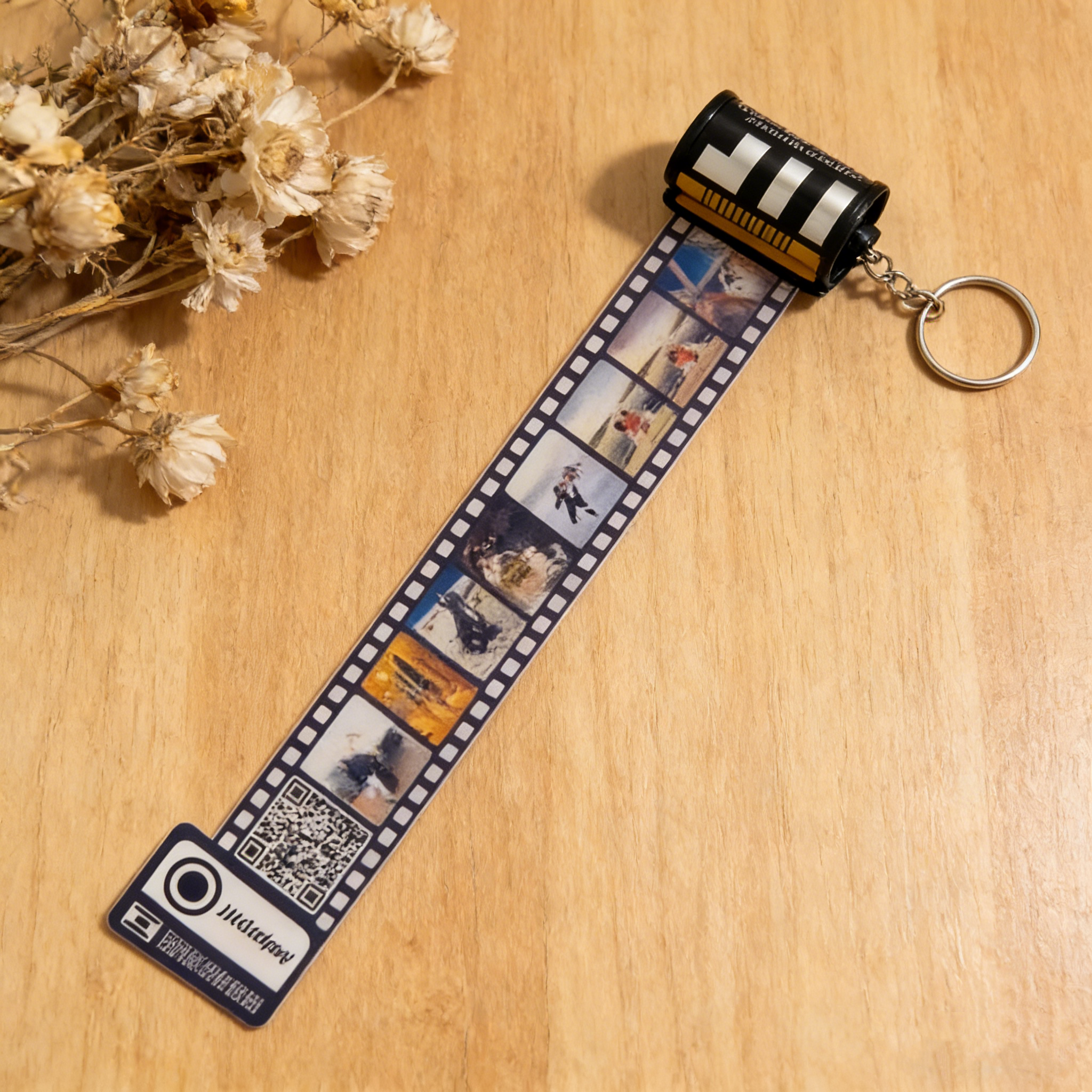 Custom Photo QR Code Keychain Camera Roll Keychain Multiphoto Unique Gifts Best Gift for Valentine's Day