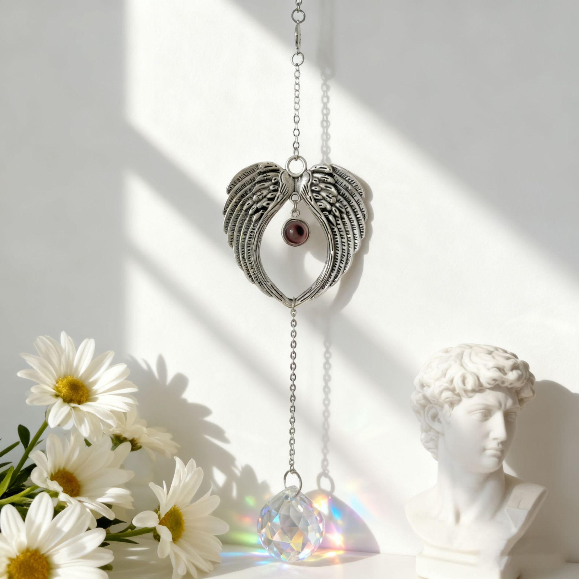 Personalized Angel Photo Sun Catcher Projection Car Ornaments Memorial Gift