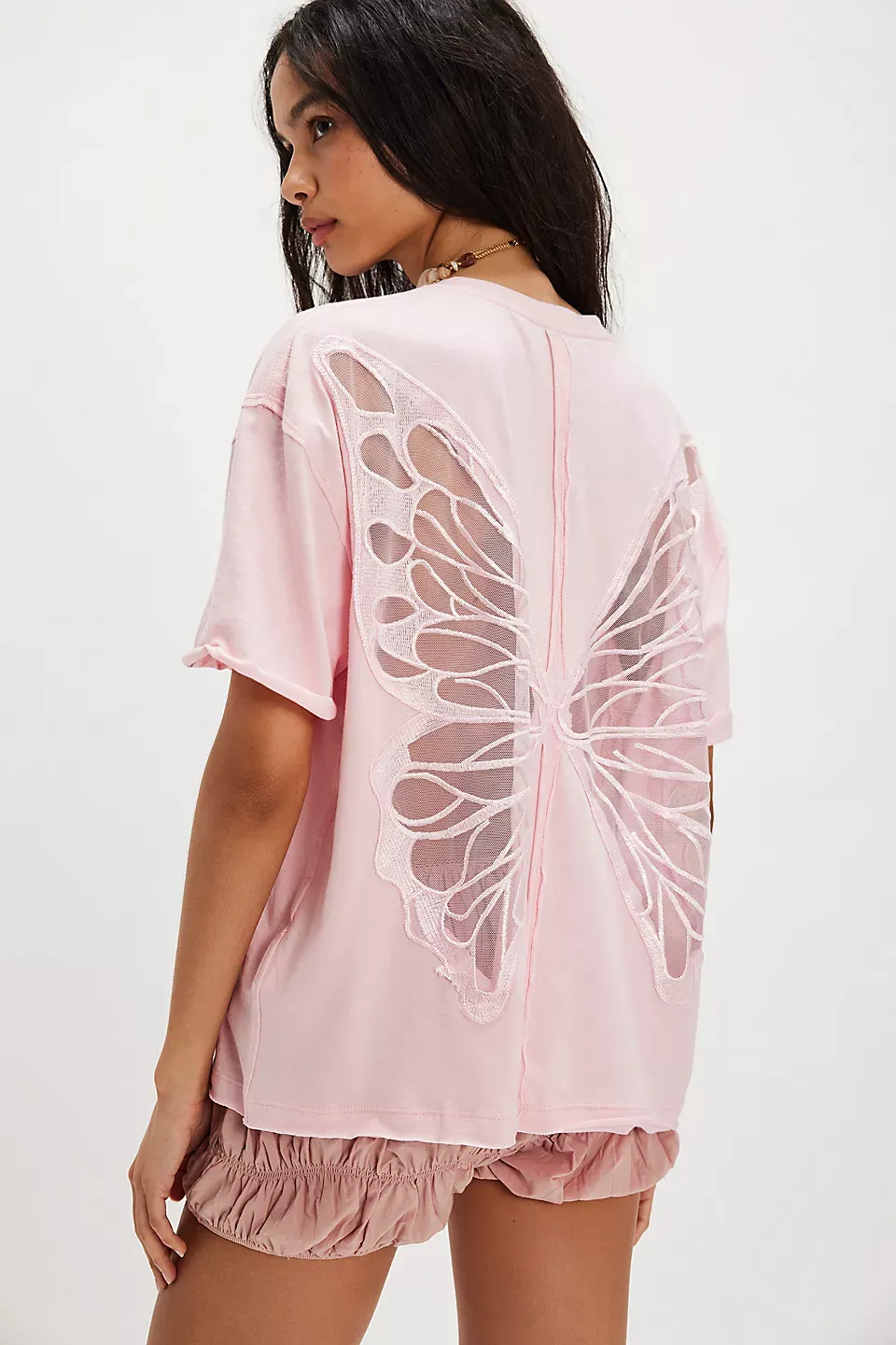 Butterfly Reveal Tee Sexy Butterfly T-Shirt With Hollow Back For Her