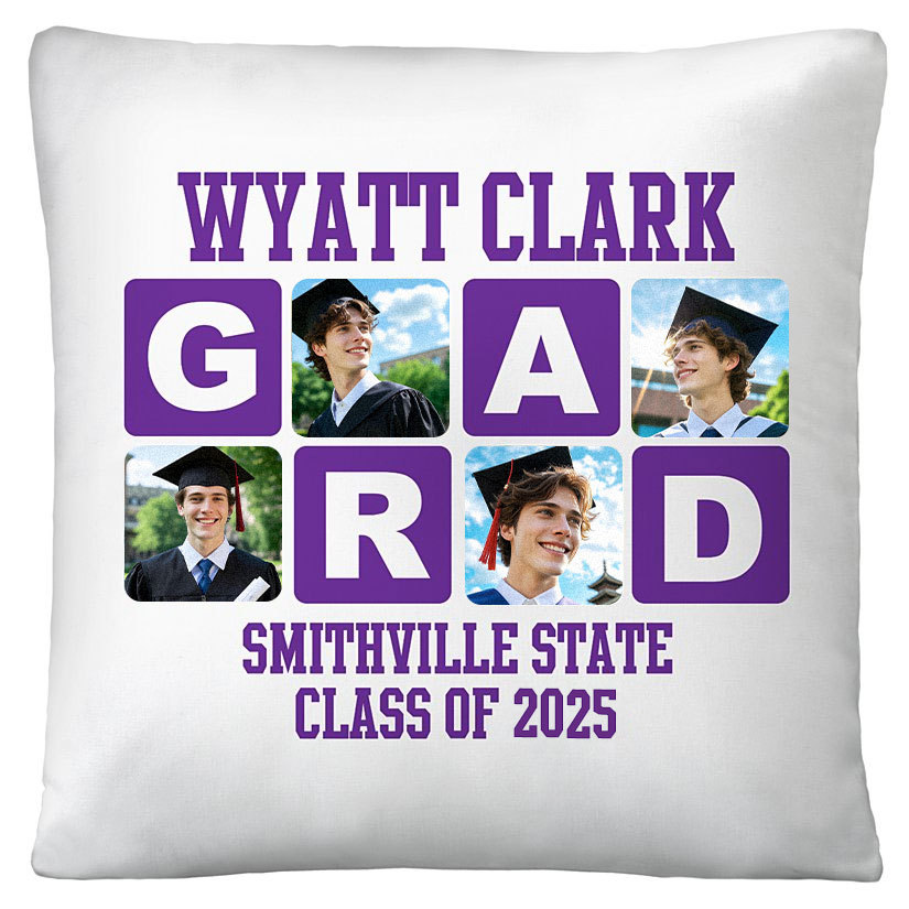 Dream Big Graduation Photo Throw Pillow