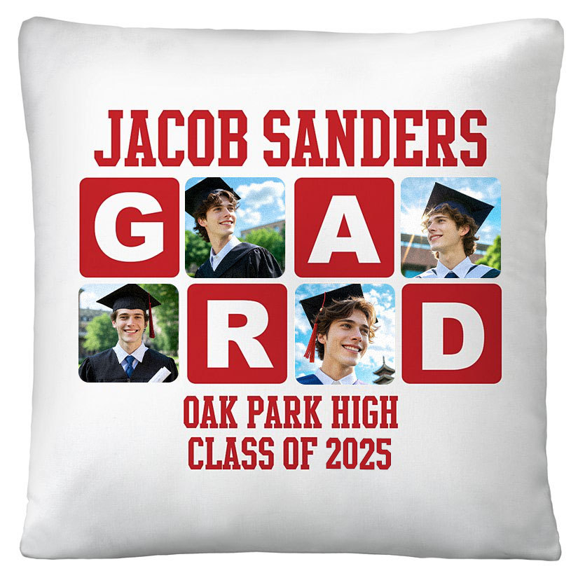 Dream Big Graduation Photo Throw Pillow
