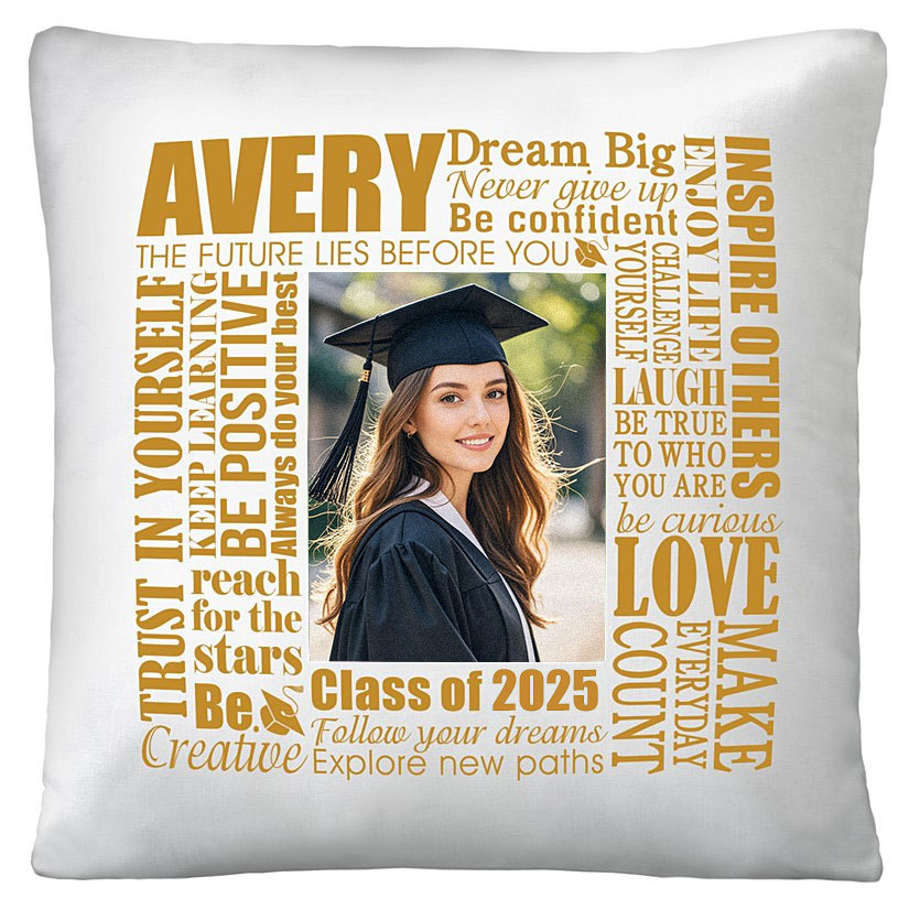 Customized Gifts Dream Big Graduation Photo Throw Pillow