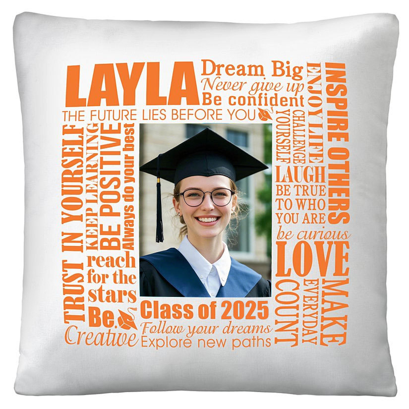 Customized Gifts Dream Big Graduation Photo Throw Pillow