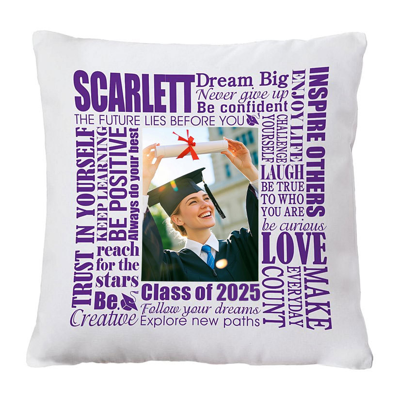 Customized Gifts Dream Big Graduation Photo Throw Pillow