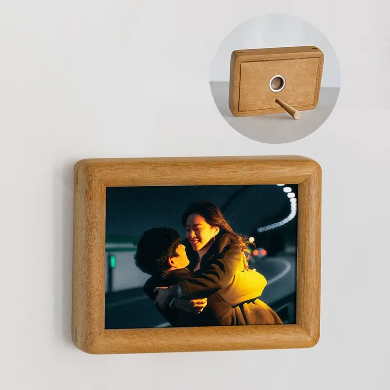 Personalized Photo Fridge Magnet Wooden Frame Fridge Decor Gift for Her