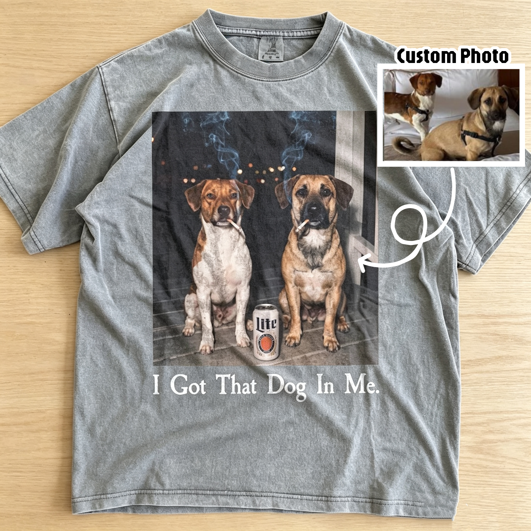 Personalized "I Have That Dog Inside Me" Pet Photo T-Shirt – Custom Cool Dog Graphic Tee 商品缩略图
