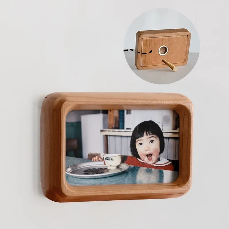 Personalized Photo Fridge Magnet Wooden Frame Fridge Decor Gift for Her