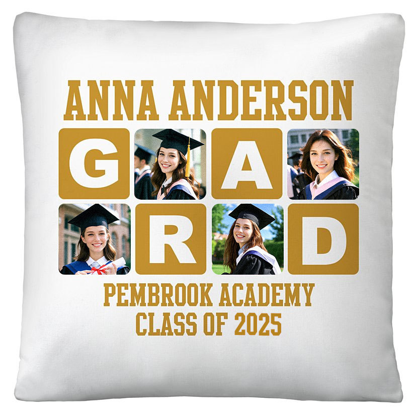 Dream Big Graduation Photo Throw Pillow