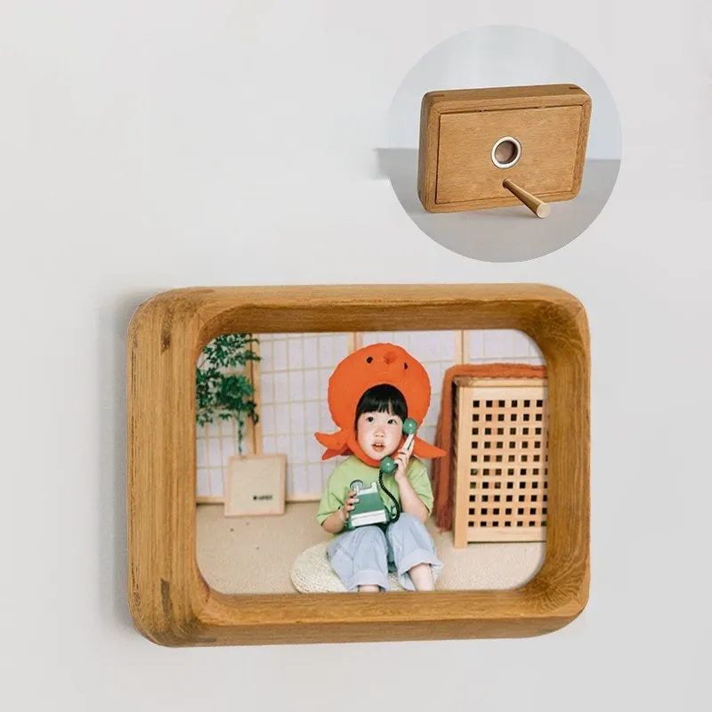 Personalized Photo Fridge Magnet Wooden Frame Fridge Decor Gift for Her