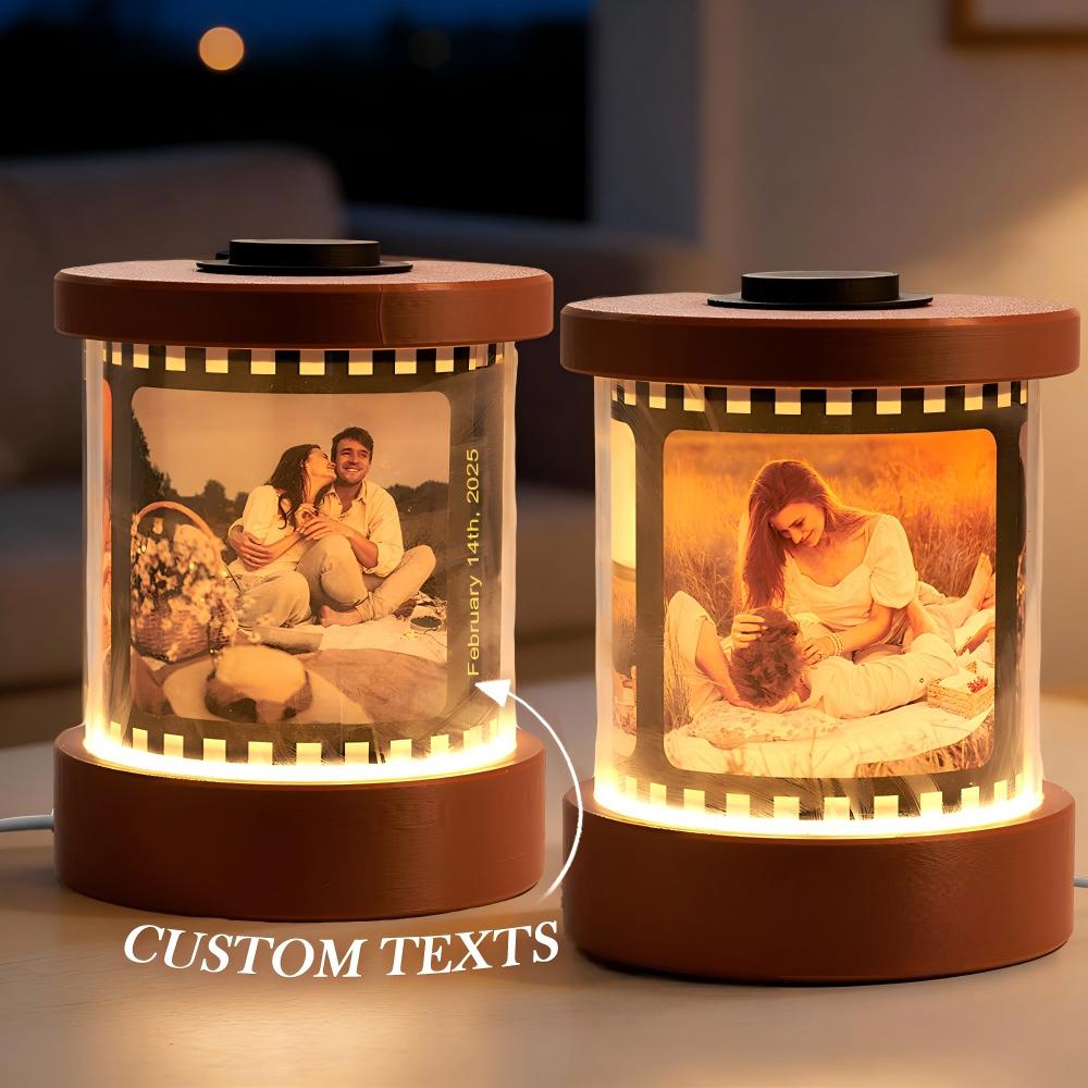 Custom Photo Film Night Light with Text Personalized Music Film Night Light with Engraving Option Perfect Valentine's Day Gift for Couple