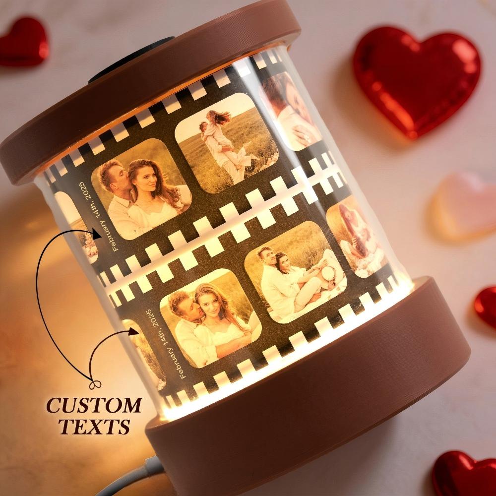 Custom Photo Film Night Light with Text Personalized Music Film Night Light with Engraving Option Perfect Valentine's Day Gift for Couple detail
