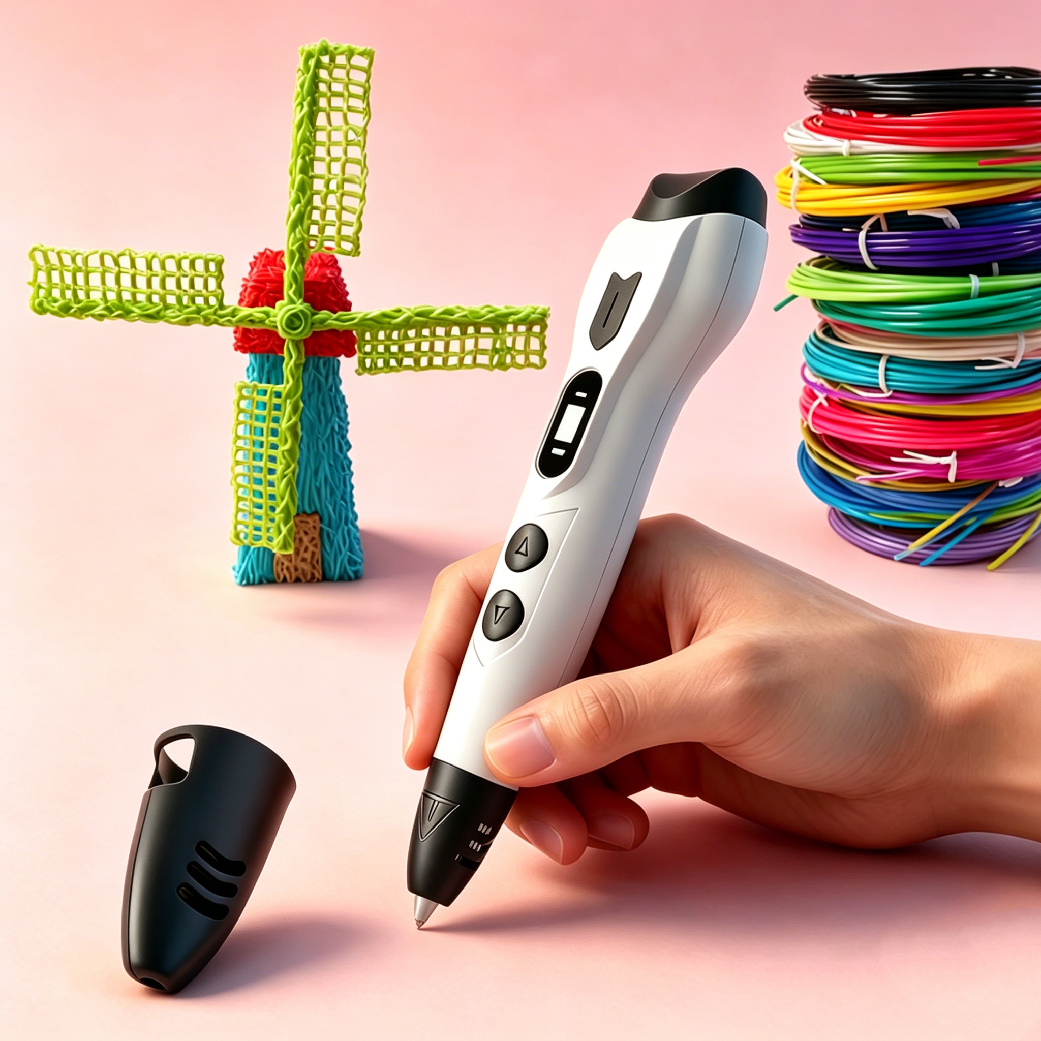 3D Printing Pen DIY Drawing Kit with 9m Pla Filament & Finger Protectors, Creative Art Tool for Kids & Adults, Educational Gift Set