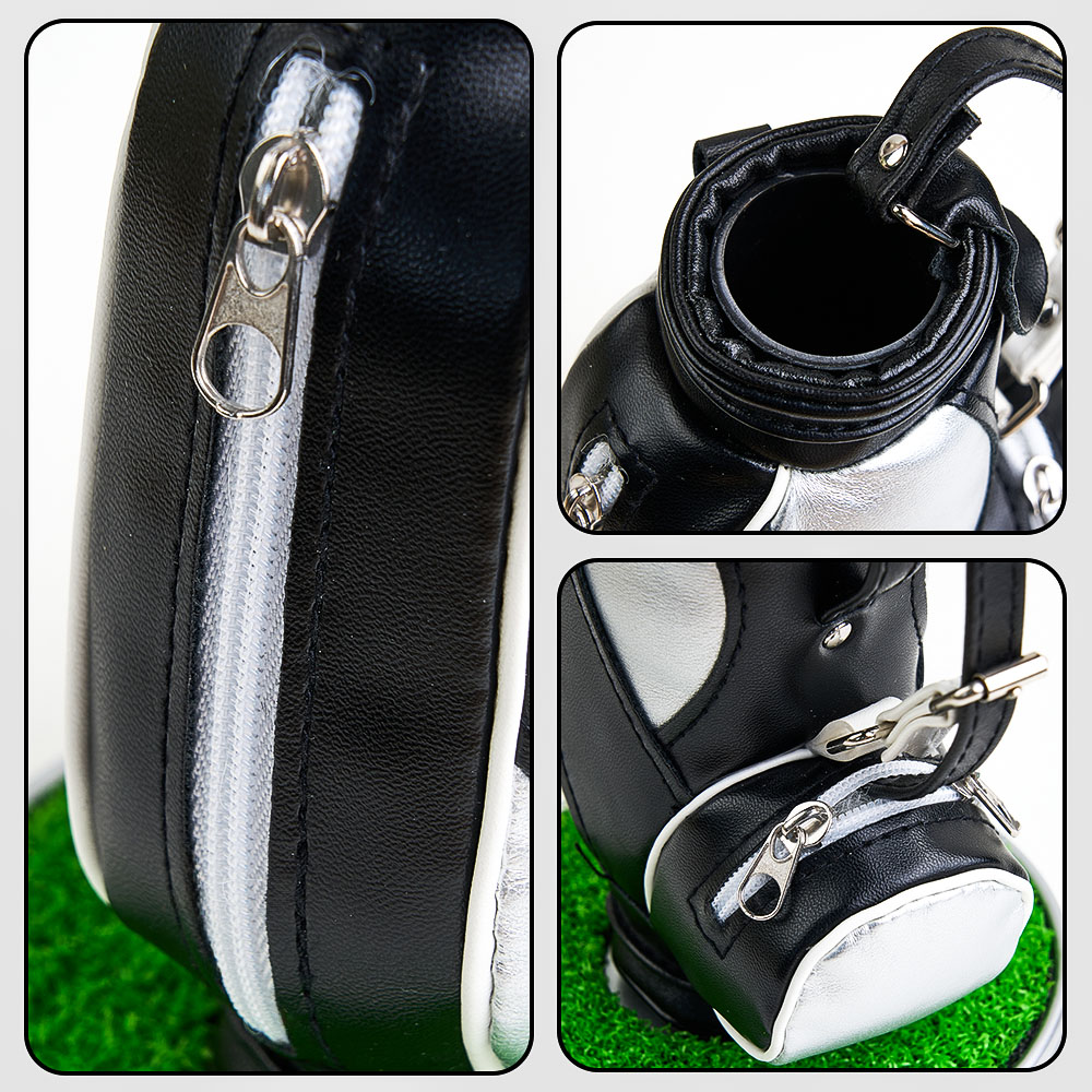 Golf Bag-Shaped Pen Holder with Golf Club-Shaped Pen Desk Accessories Gifts for Golf Lovers