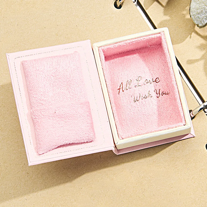 Pink Book Shape Ring Box Gift Box (Box Only No Jewelry Included)