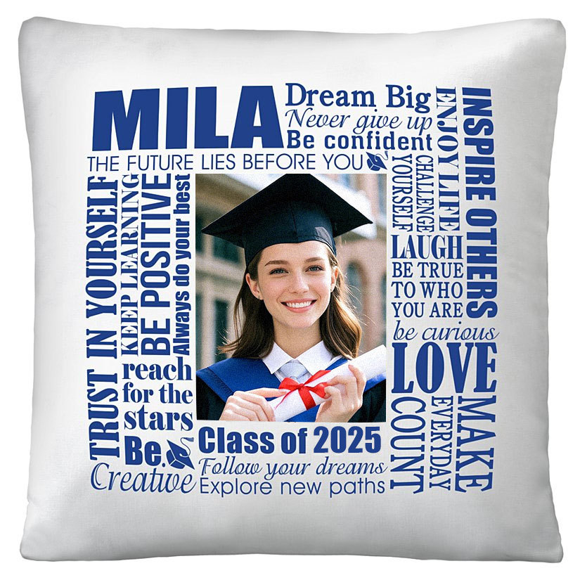 Customized Gifts Dream Big Graduation Photo Throw Pillow