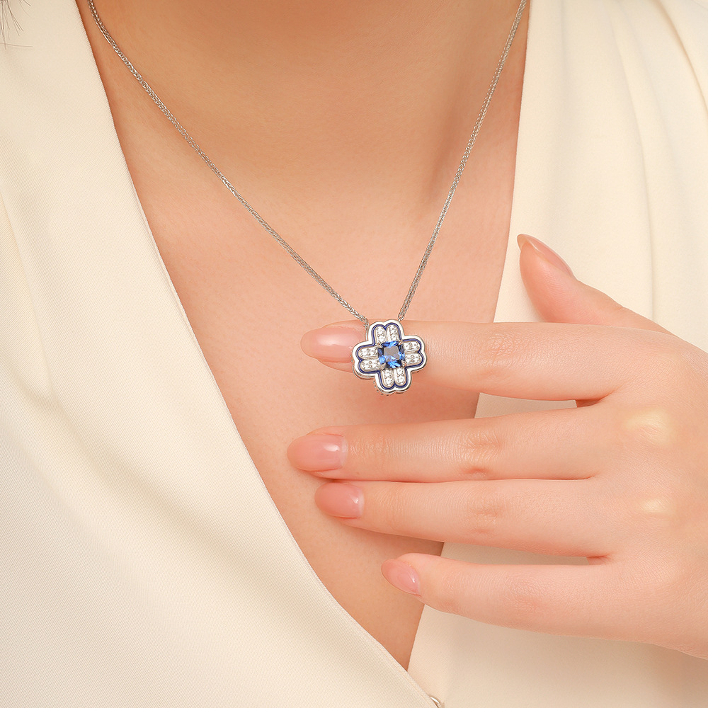 Geometric Checkerboard Necklace