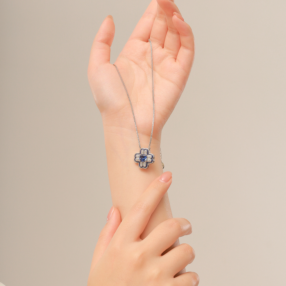 Geometric Checkerboard Necklace