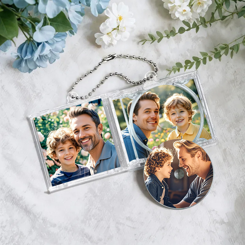 Personalized NFC Keychain Custom Mini Album CD Keychain with Fully Custom Photos+Song Play Your Favorite Spotify Song Instantly Personalized Music Gift Music Lover Keychain CD Album Father's Day Gifts