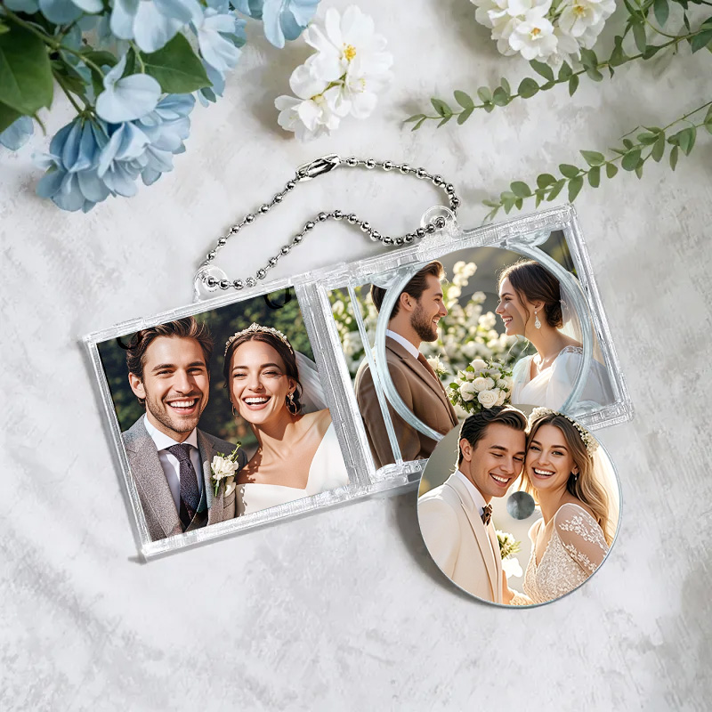 Personalized NFC Keychain Custom Mini Album CD Keychain with Fully Custom Photos+Song Play Your Favorite Spotify Song Instantly Personalized Music Gift Music Lover Keychain CD Album Wedding Gifts