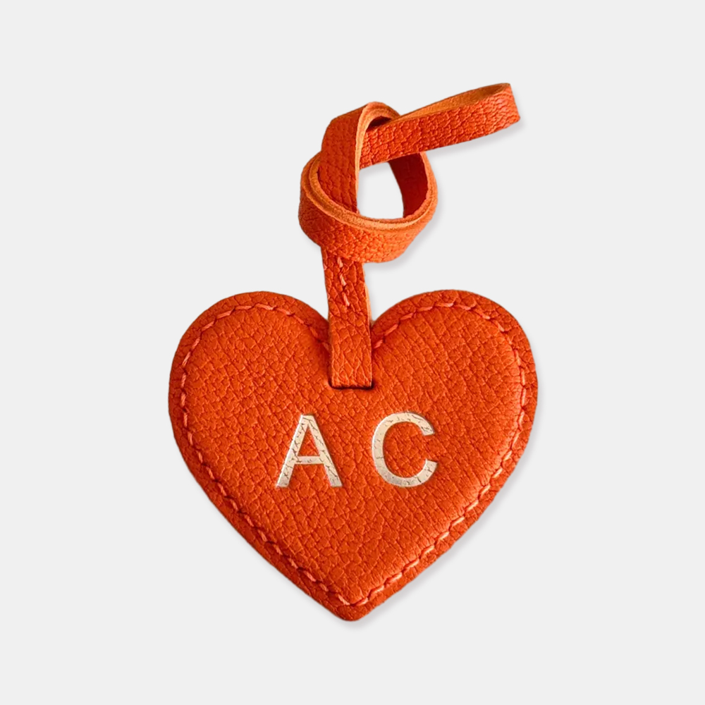 Personalized Genuine Leather Heart Bag Charm, Custom Purse Accessories, Cute Bag Charm, Gifts For Friends/Bridesmaids/Mom