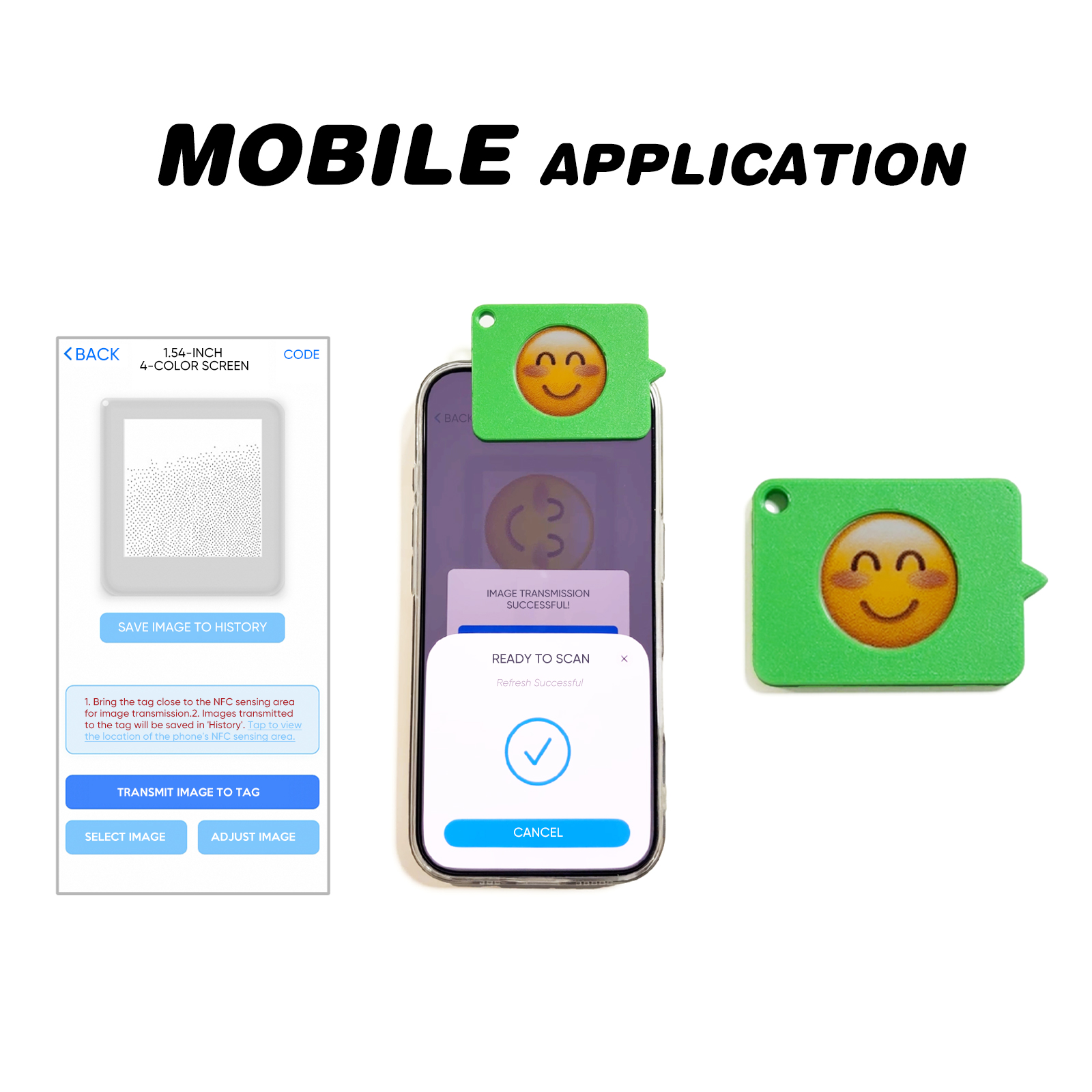 NFC Custom Emoji Keychain Battery-Free Image Transfer Keychain Best Gift For Family/Friends