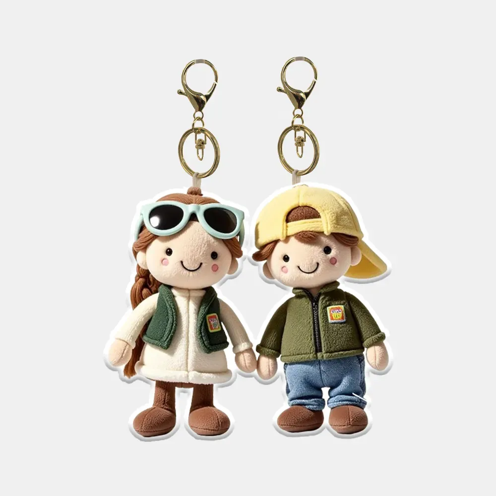 Personalized Bag Charm Photo Plush Doll Keychain Mini Me Plush Keychain Birthday Gifts