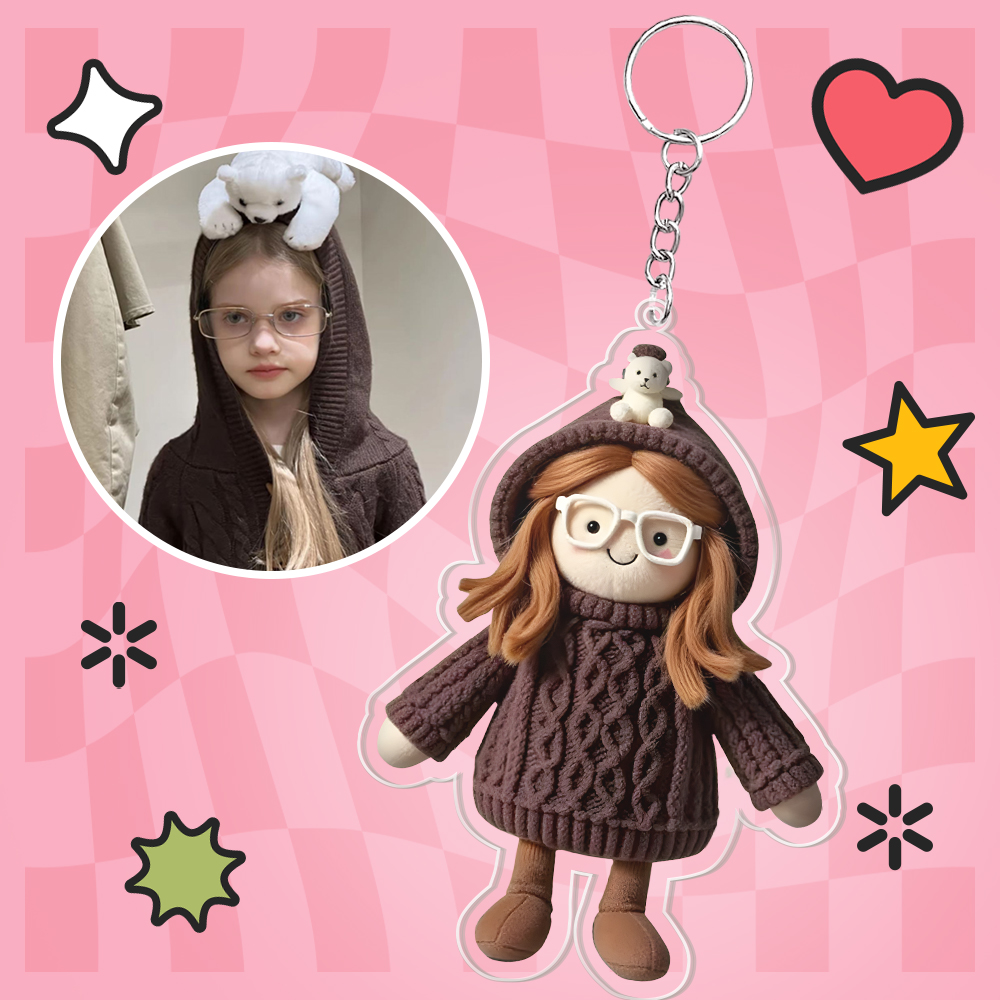 Custom Jelly Stuffed Toy Style Acrylic Keychain Custom Design Best Gift for Her