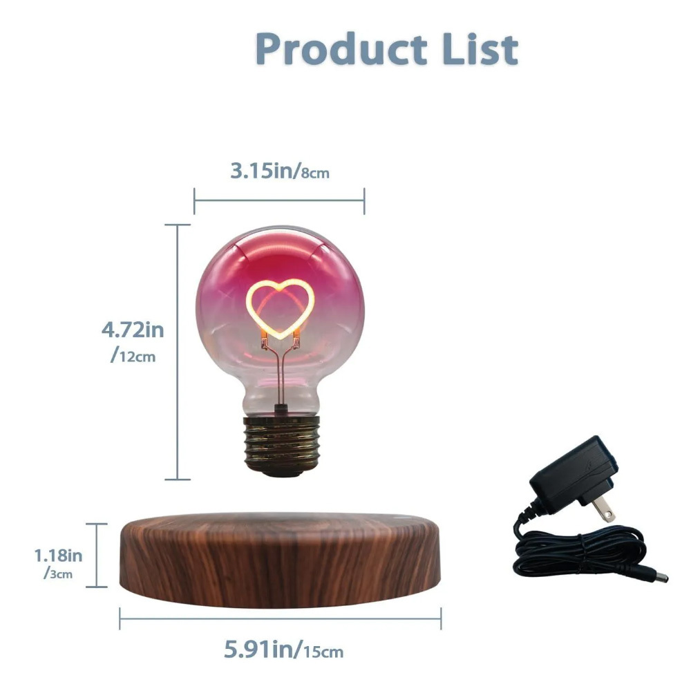 Levitating Lamp Magnetic Levitation Ambient Lighting Led Night Light Bulb Ornaments Home Office Table & Room Desk Decor Cool Tech Gifts