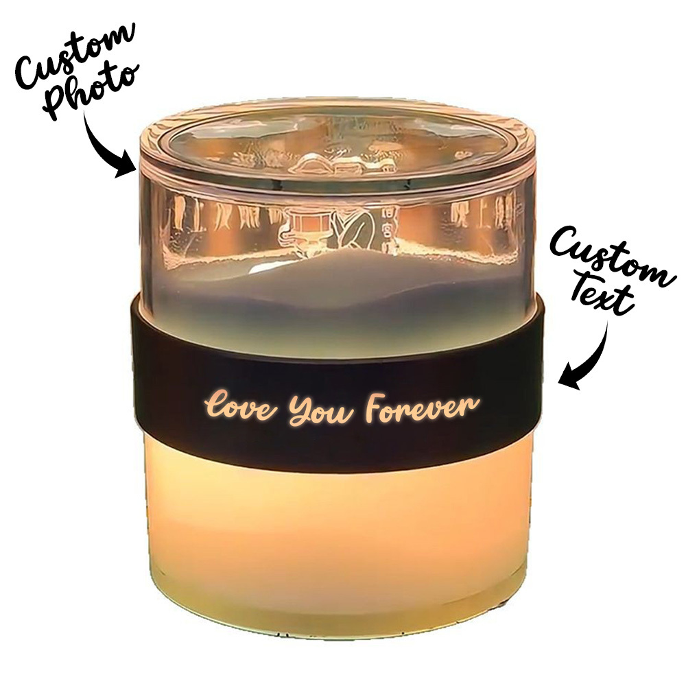 Memorial Gift Customized Night Light Creative Flip Light Acrylic Hourglass Lamp Corporate Campus Anniversary Gift