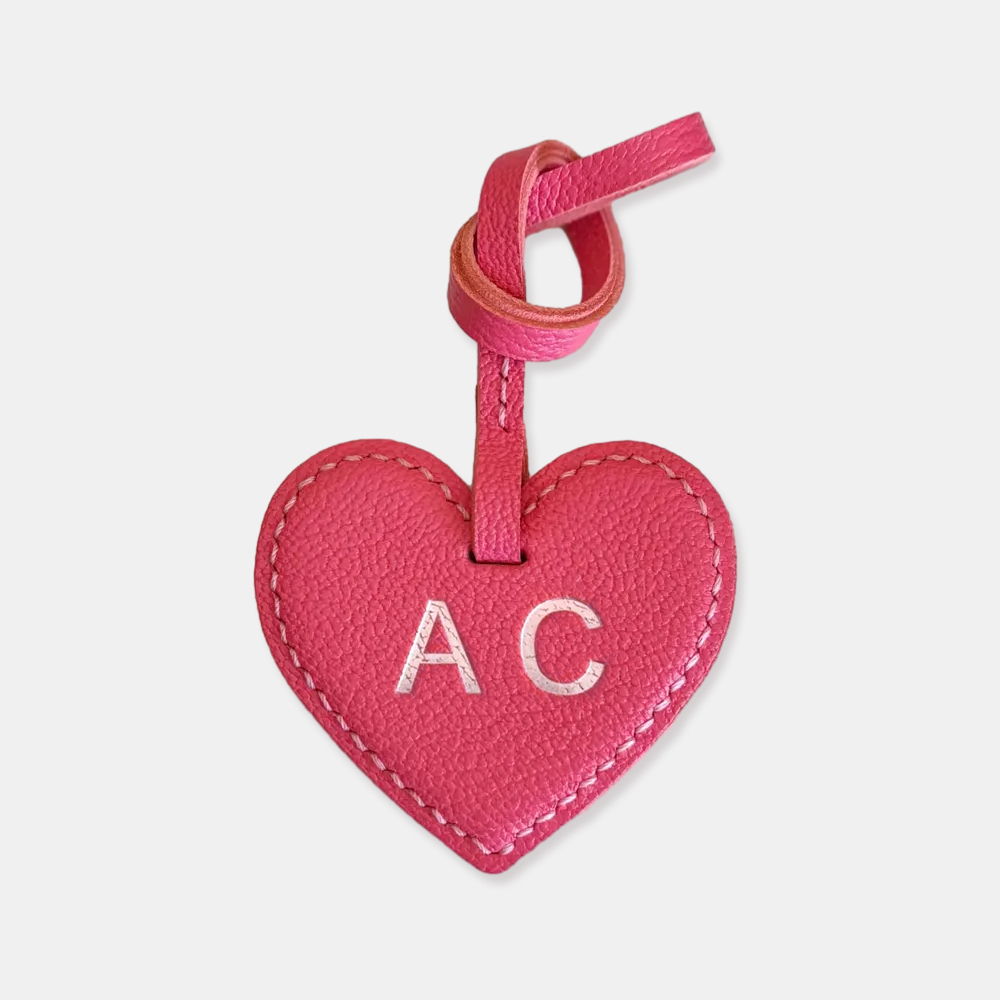Personalized Genuine Leather Heart Bag Charm, Custom Purse Accessories, Cute Bag Charm, Gifts For Friends/Bridesmaids/Mom