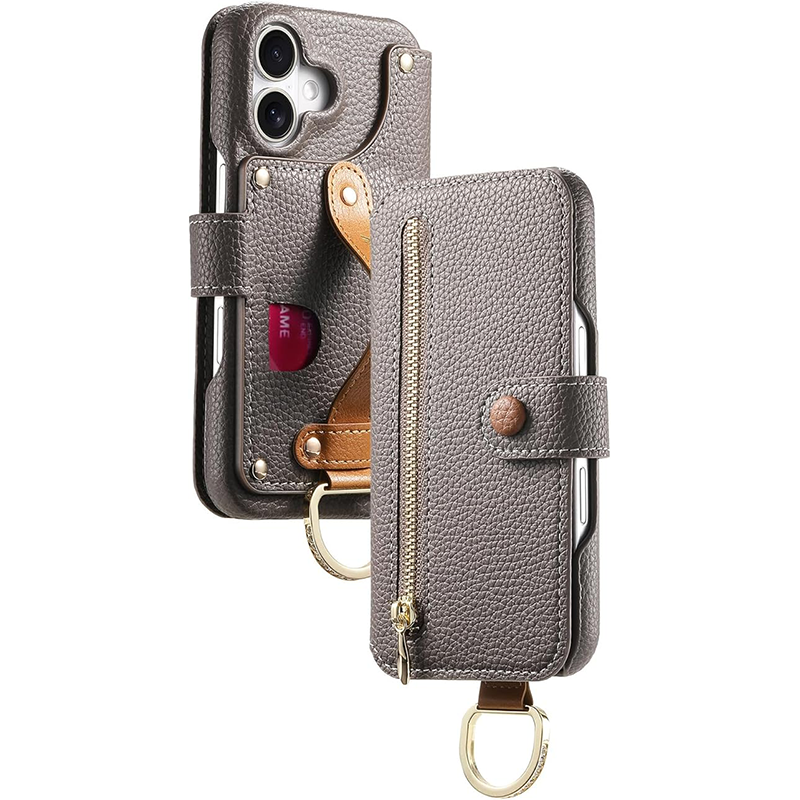 Personalized Birth Flower Name Leather Flip Wallet Phone Case with Card Holder